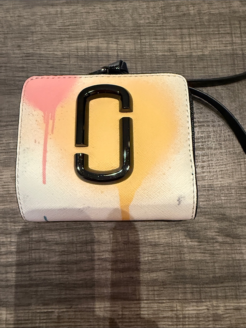 Marc Jacobs Pink and Yellow Gradient Snapshot Compact Wallet